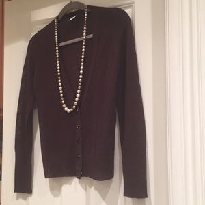 J. Crew Brown Bling Button Cardigan